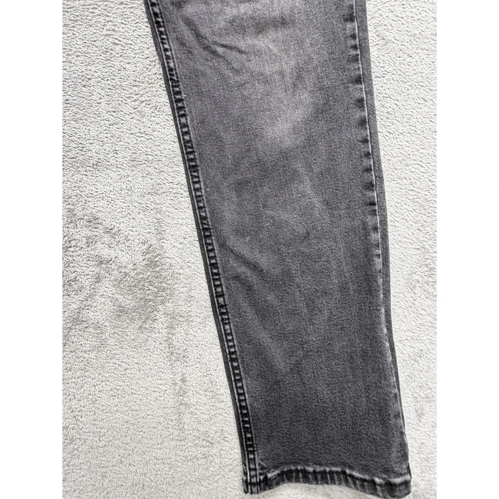 Levis 514 Jeans Mens Measured 34x31 Gray Straight‎ Charcoal Wash Denim Zip Fly
